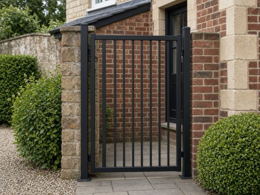 Example illustration Example illustration: black steel flat-top side gate